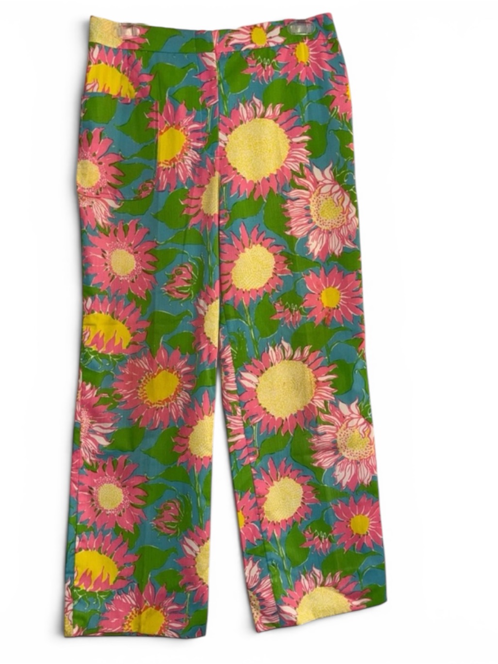Vintage 1970's Lilly Pulitzer Sunflower Pants Straight Leg Bright